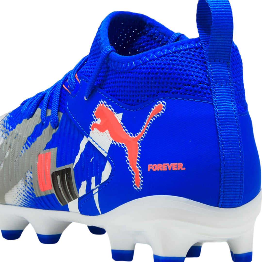 Future 8 Match Forever FG/AG Jr - White/Ultra Blue/Feather Gray/Black-Glowing Red