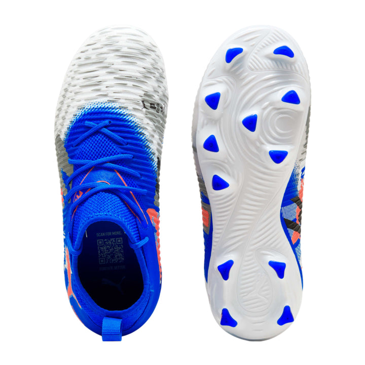 Future 8 Match Forever FG/AG Jr - White/Ultra Blue/Feather Gray/Black-Glowing Red