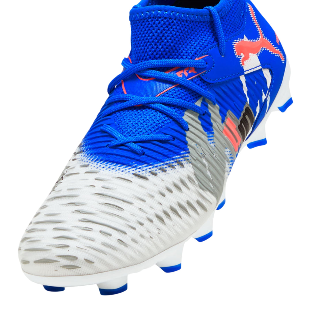 Future 8 Match Forever FG/AG Jr - White/Ultra Blue/Feather Gray/Black-Glowing Red