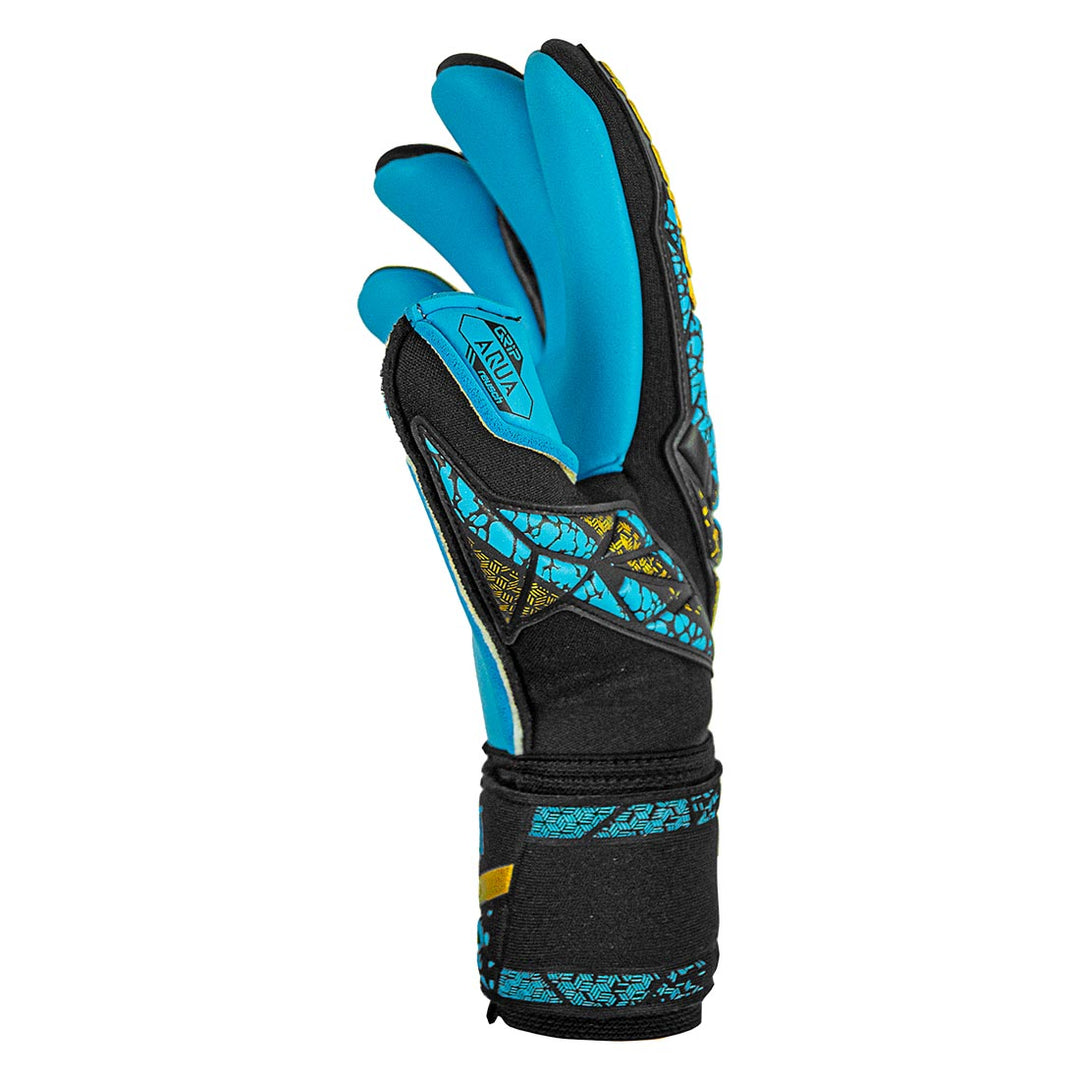 Reusch Attrakt Aqua Finger Support - Black/Gold/Aqua