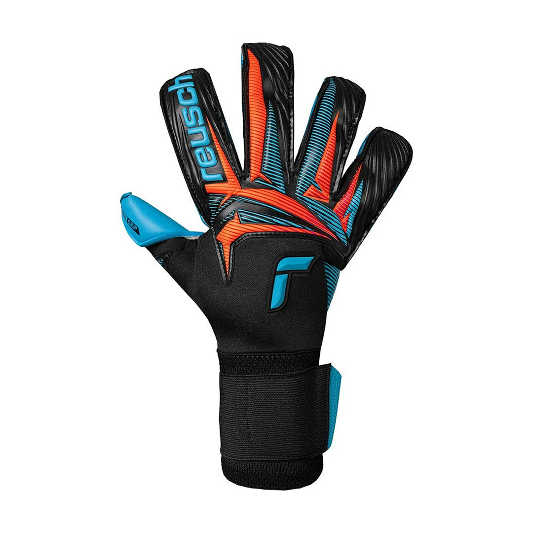 Reusch Attrakt Evolution - Black / Shock Oranage / Aqua Blue