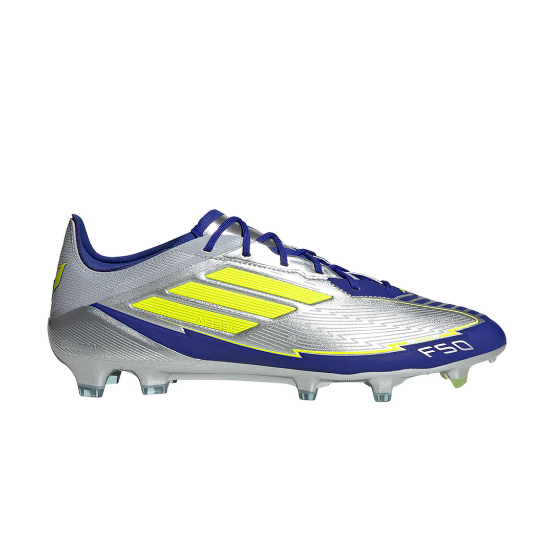 F50 Elite FG Messi - Silver Met./Solar Yellow/Lucid Blue