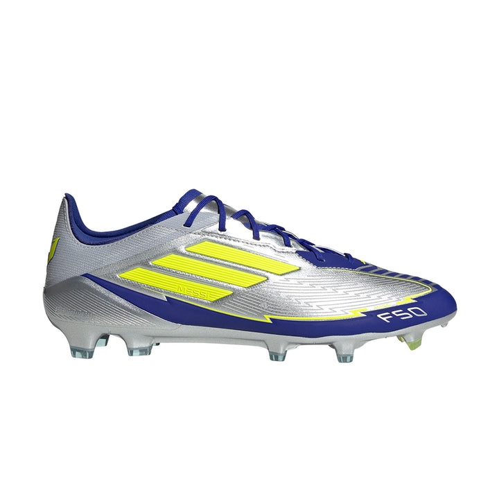 F50 Elite FG Messi - Silver Met./Solar Yellow/Lucid Blue