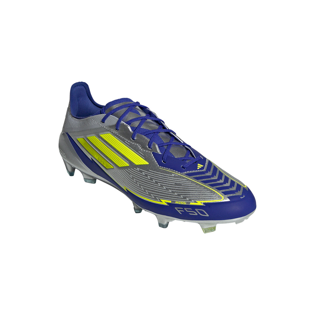 F50 Elite FG Messi - Silver Met./Solar Yellow/Lucid Blue