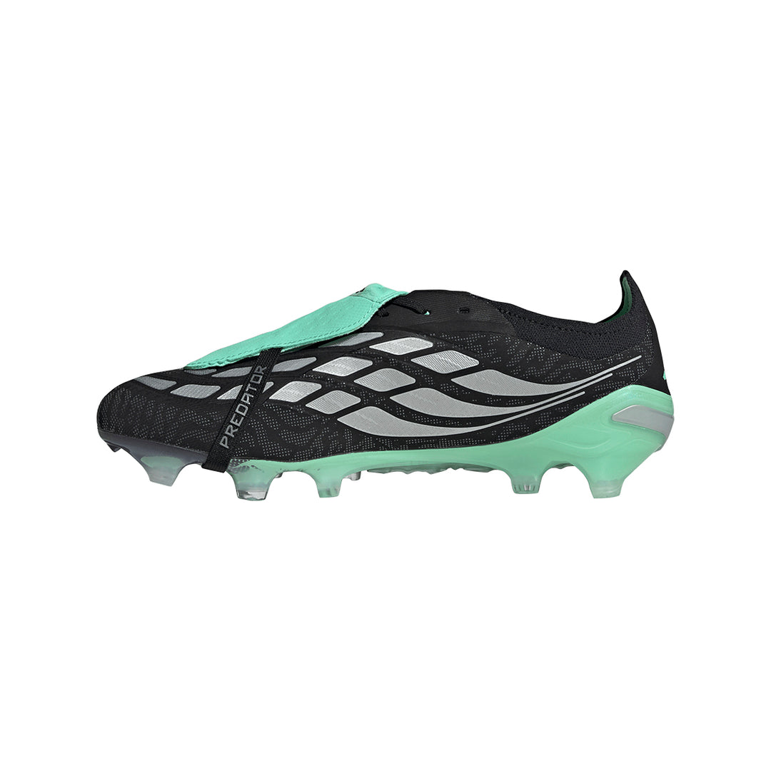 Predator Elite Fold Over Tongue FG - Core Black / Silver Metallic / Pulse Mint