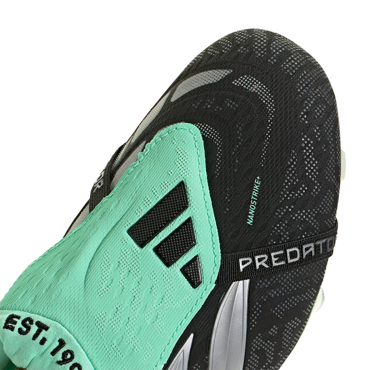Predator Elite Fold Over Tongue FG - Core Black / Silver Metallic / Pulse Mint