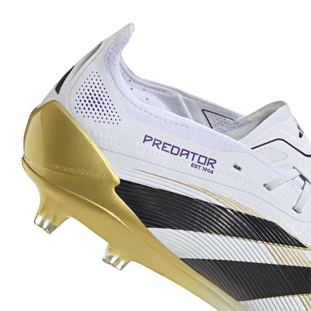 Predator Elite FG - Ftwr White/Core Black/Gold Met.