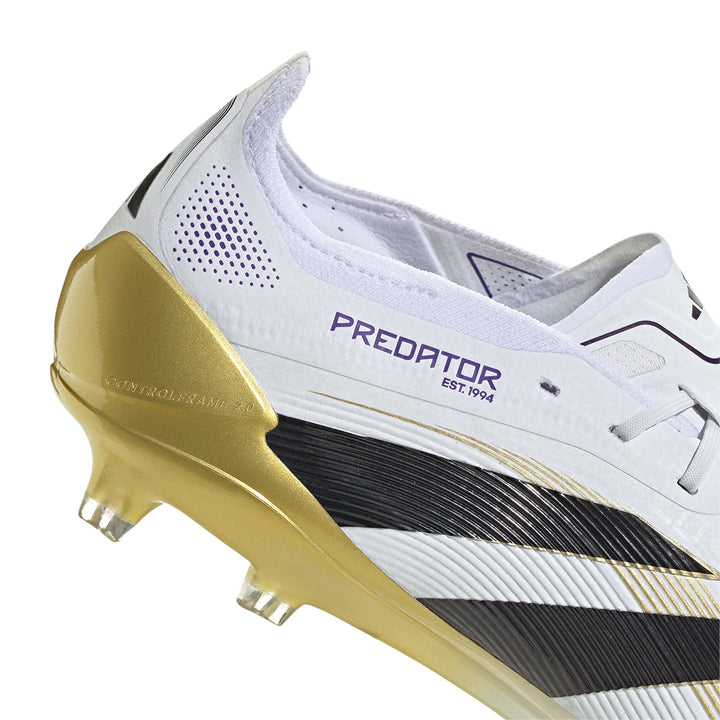 Predator Elite FG - Ftwr White/Core Black/Gold Met.