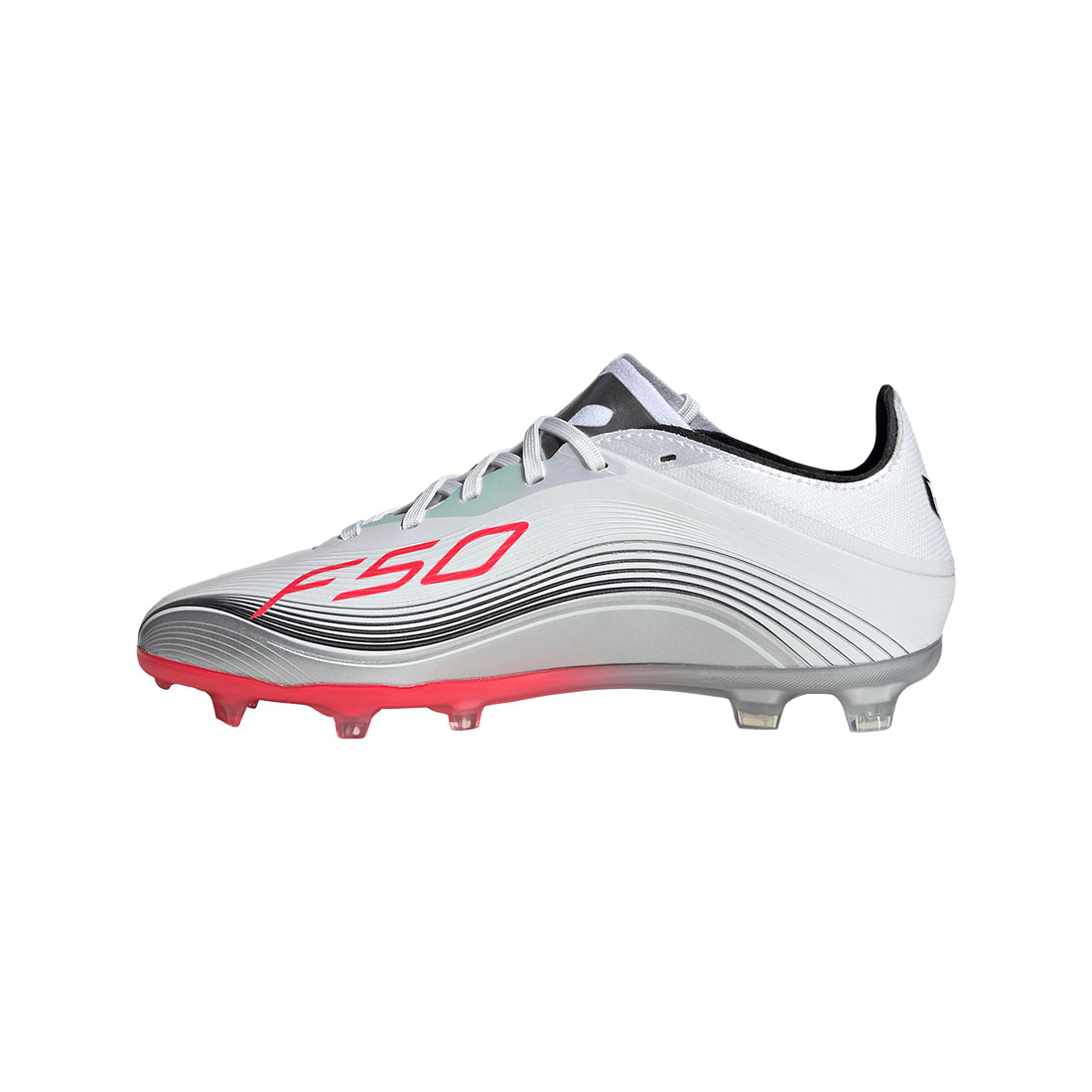 F50 Messi Elite FG J - White/Lucid Red/Silver Met. – The Boot Room