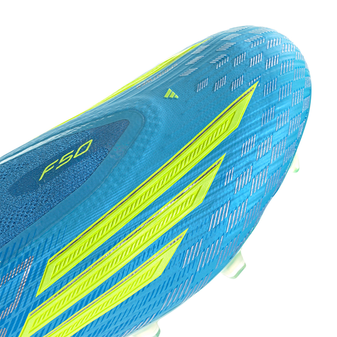 F50 Elite Laceless FG - Lucid Ray Blue / Team Solar Yellow 2 / Lucid Aquamarine