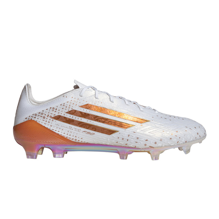 F50 Elite FG Salah - Ftwr White/Thermal Gold Met./Golden Beige