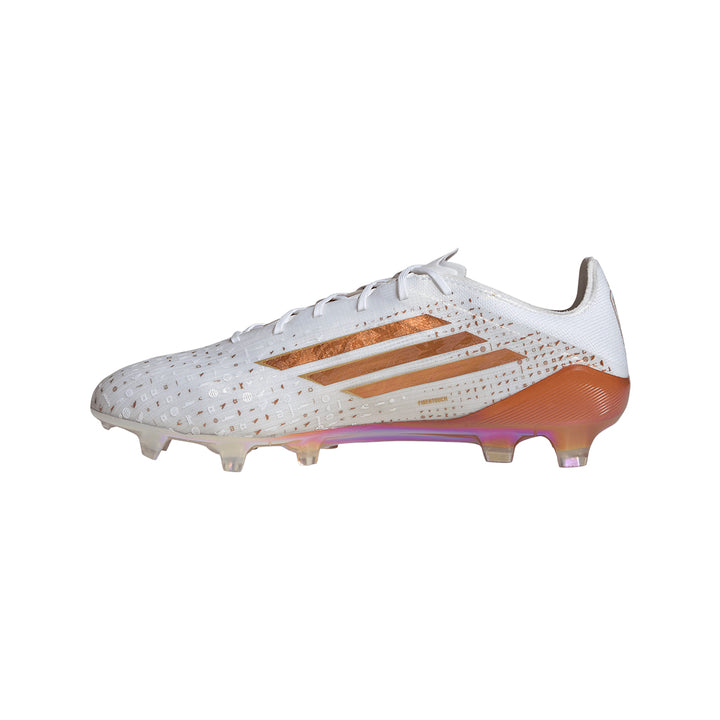 F50 Elite FG Salah - Ftwr White/Thermal Gold Met./Golden Beige