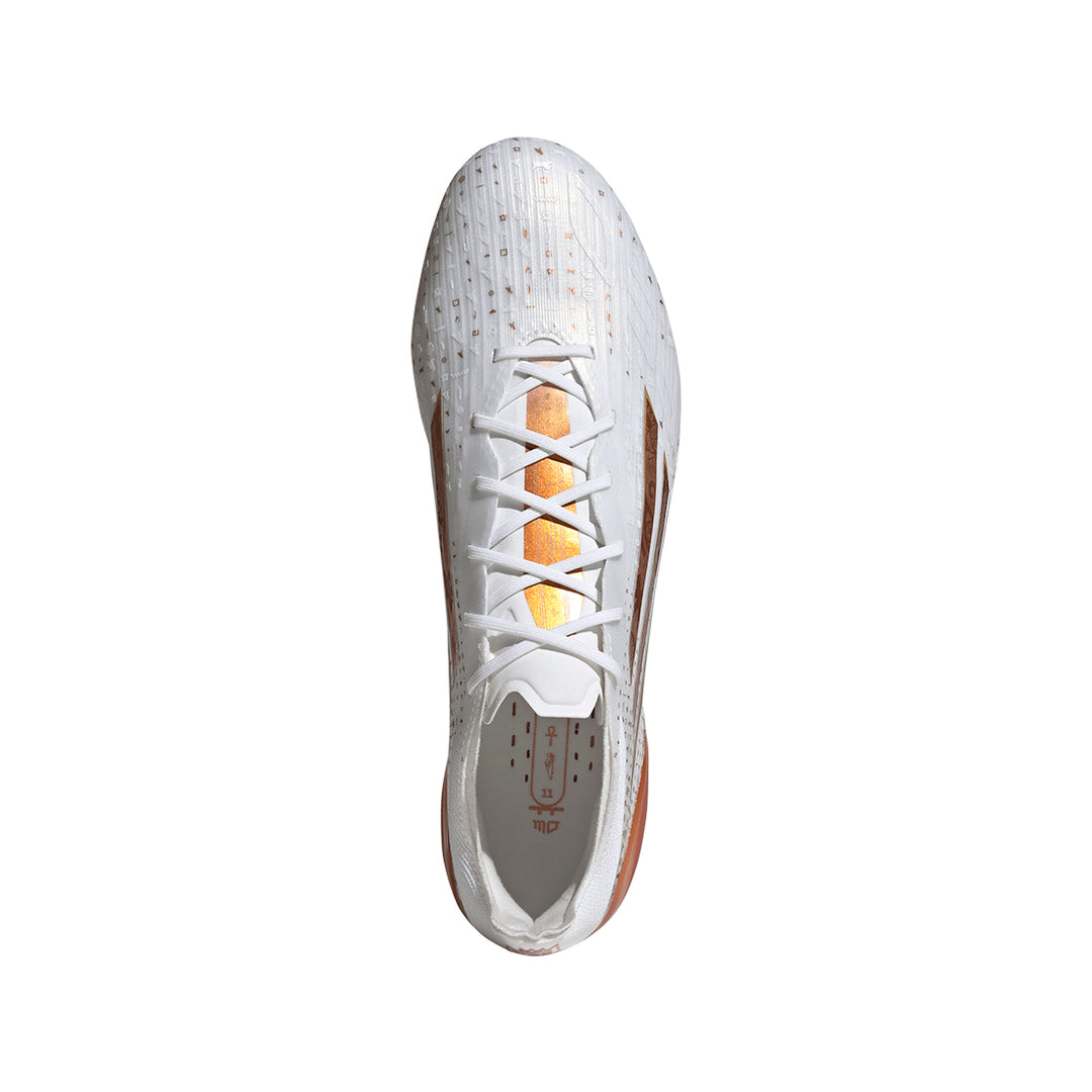 F50 Elite FG Salah - Ftwr White/Thermal Gold Met./Golden Beige