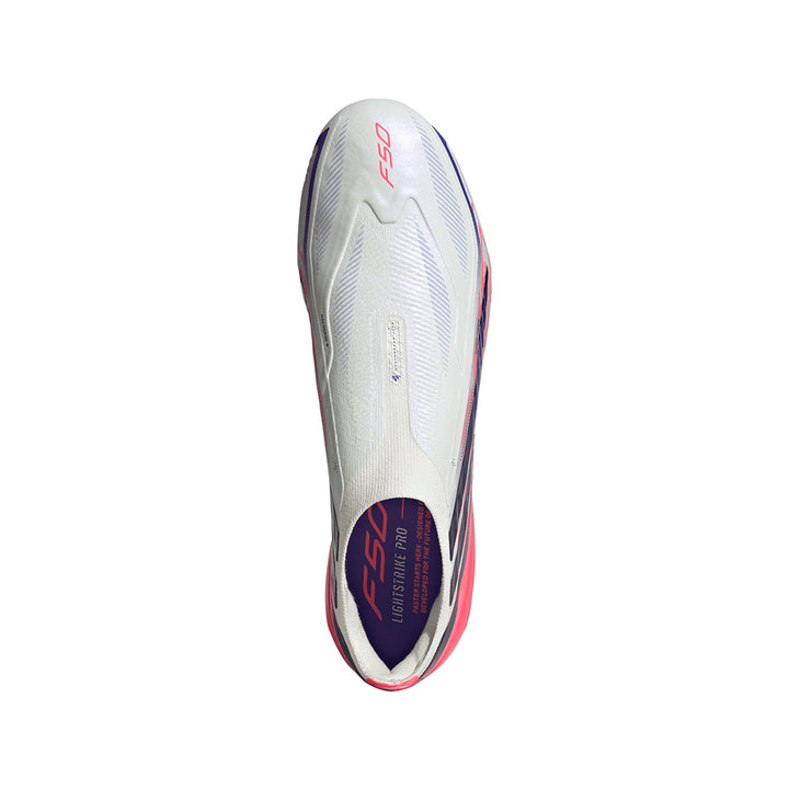 F50 Elite Lace Less FG - White / Solar Purple / Solar Turbo