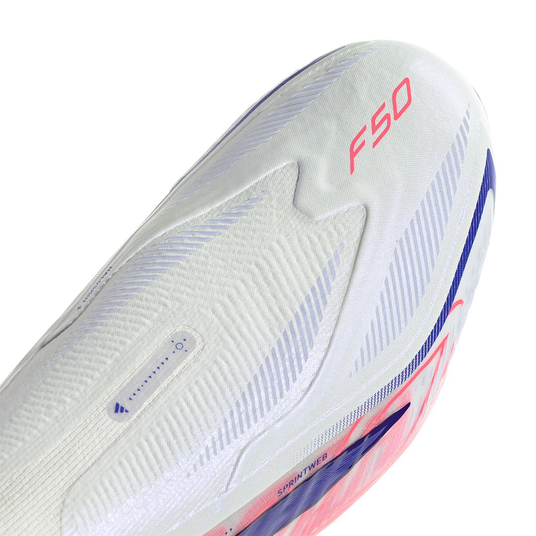 F50 Elite Lace Less FG - White / Solar Purple / Solar Turbo