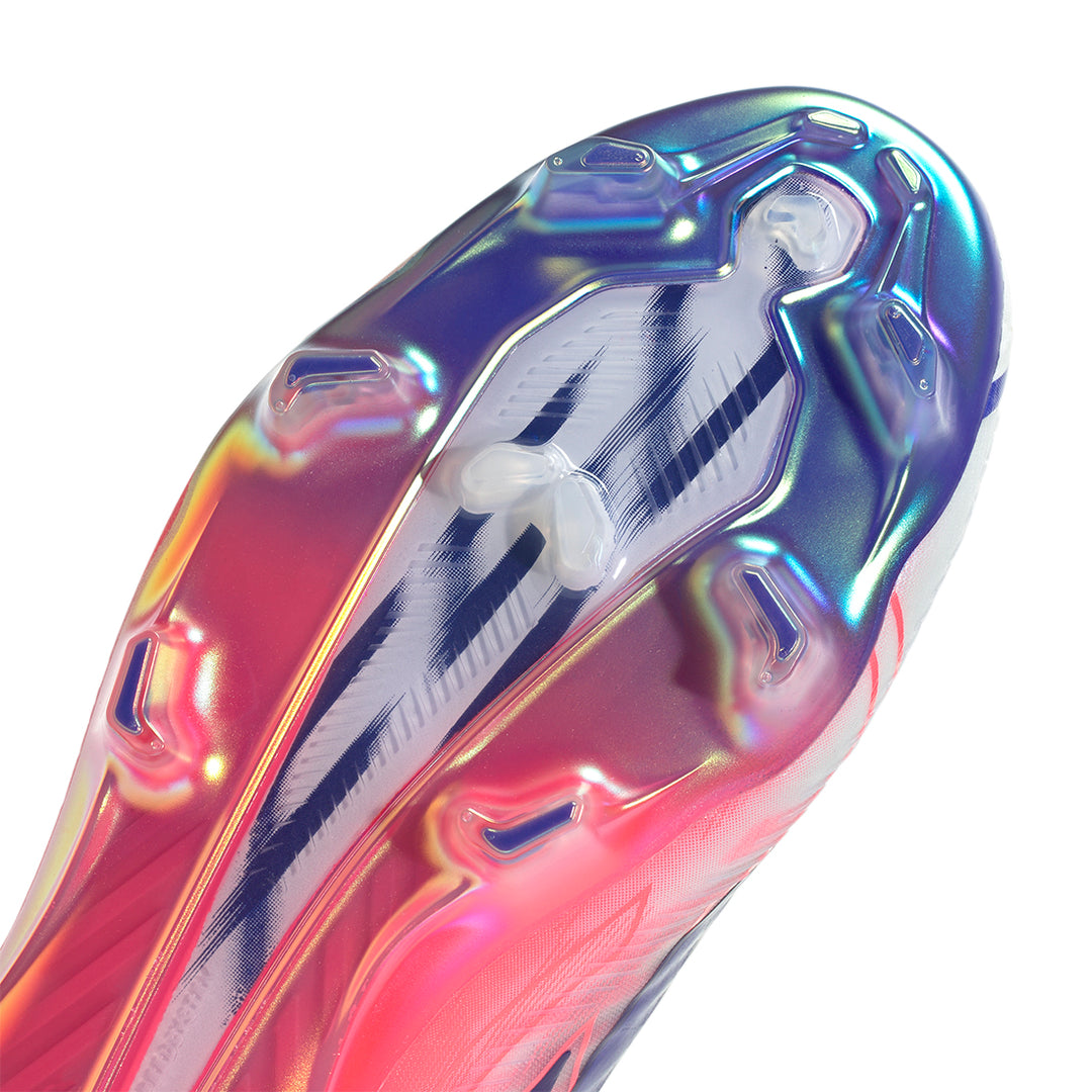 F50 Elite Lace Less FG - White / Solar Purple / Solar Turbo