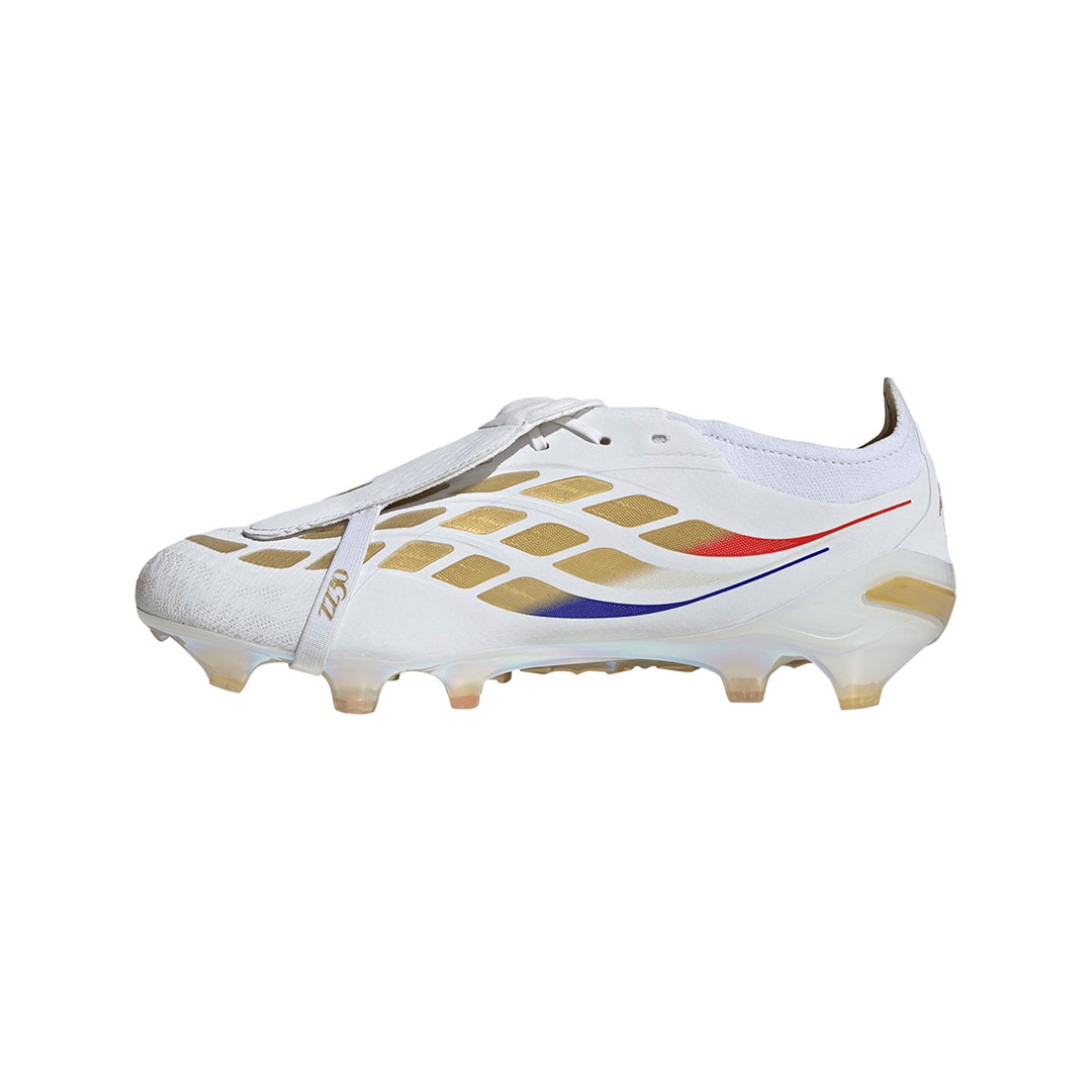 Predator Elite Fold Over Tongue Zidane FG - White / White / Gold Mettalic